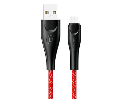 Kabel USAMS Kabel pleciony U41 microUSB 2m 2A czerwony Fast Charge